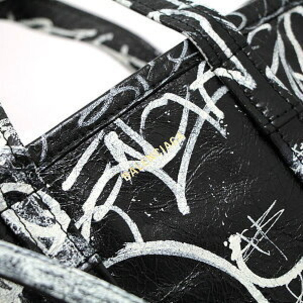 Balenciaga Graffiti Tote Bag Leather Black - Picture 5 of 6